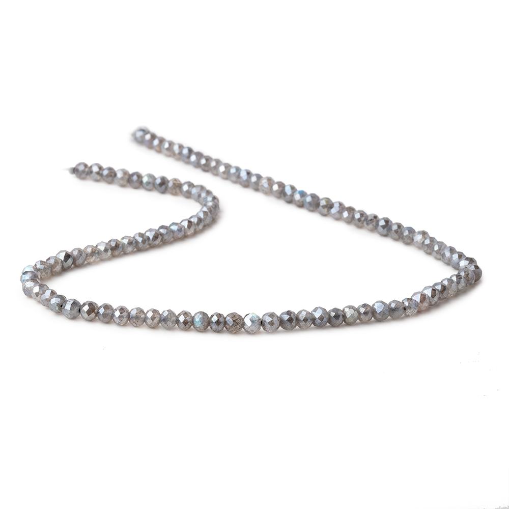 4mm Mystic Labradorite Micro Faceted Rondelle Beads 13 inch 90 pieces AAA (ONLINE ORDER ONLY)