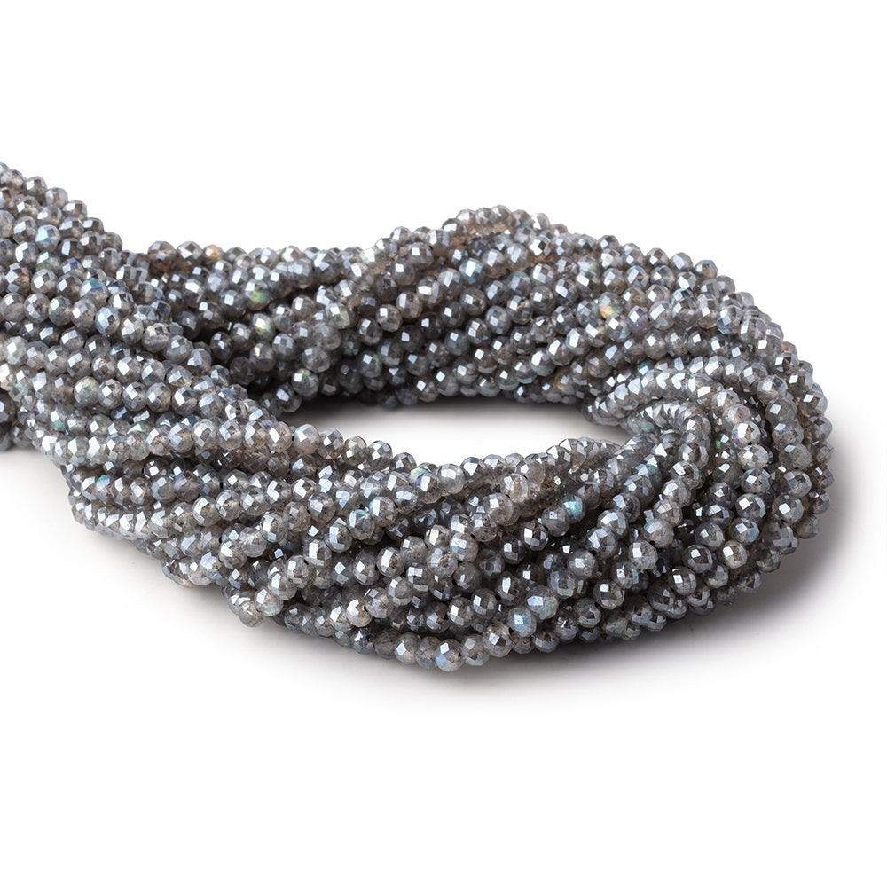 4mm Mystic Labradorite Micro Faceted Rondelle Beads 13 inch 90 pieces AAA (ONLINE ORDER ONLY)