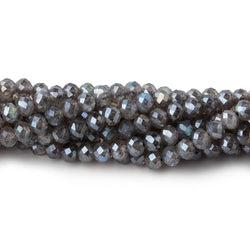 4mm Mystic Labradorite Micro Faceted Rondelle Beads 13 inch 90 pieces AAA (ONLINE ORDER ONLY)