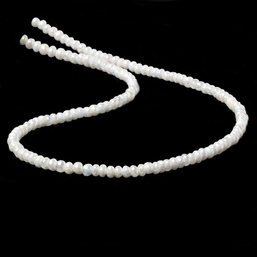 4mm Mystic Pearly White Quartz plain rondelle beads 15 inch 129 pieces (ONLINE ORDER ONLY)