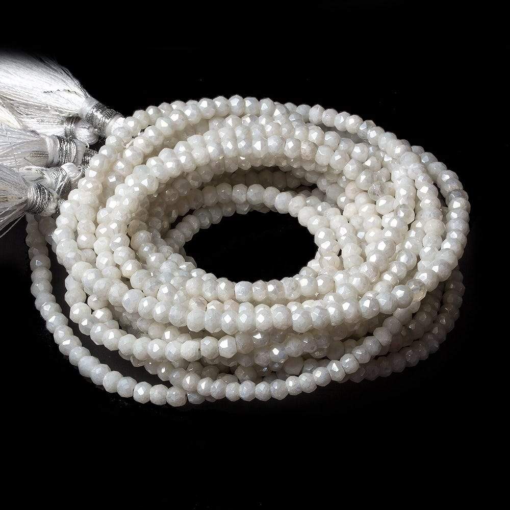 4mm Mystic White Quartz faceted rondelle beads 13 inch 100 pieces (ONLINE ORDER ONLY)