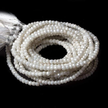 4mm Mystic White Quartz faceted rondelle beads 13 inch 100 pieces (ONLINE ORDER ONLY)
