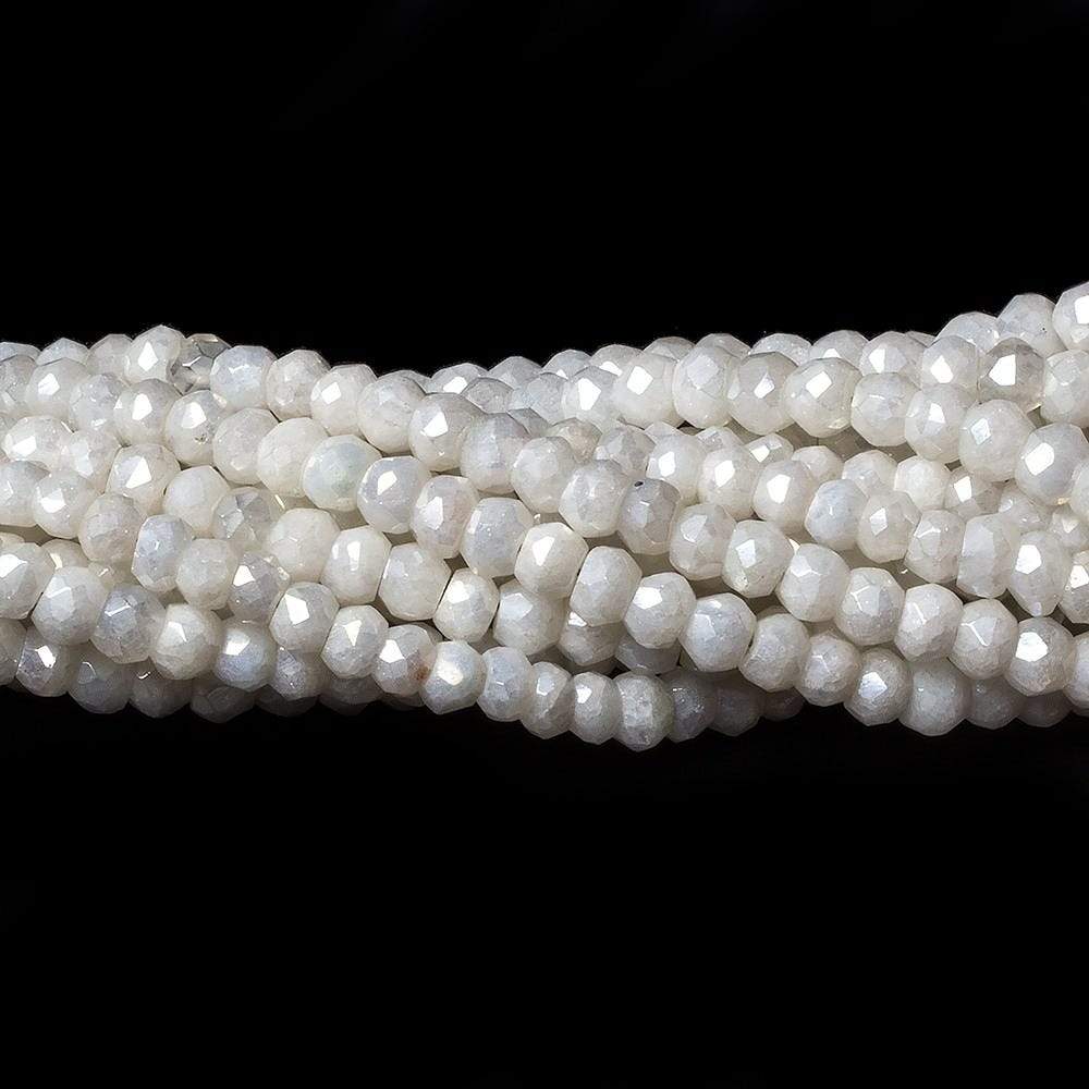 4mm Mystic White Quartz faceted rondelle beads 13 inch 100 pieces (ONLINE ORDER ONLY)