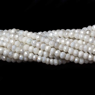 4mm Mystic White Quartz faceted rondelle beads 13 inch 100 pieces (ONLINE ORDER ONLY)