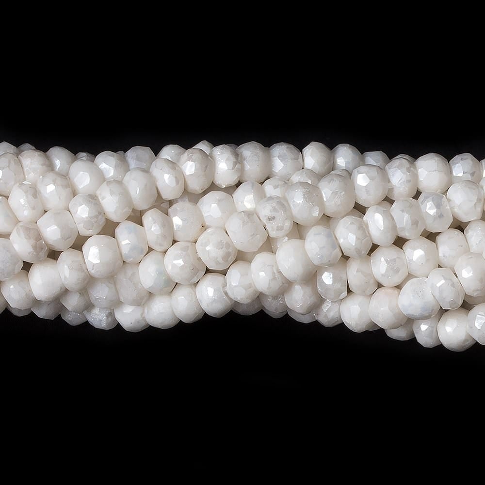 4mm Mystic White Quartz faceted rondelle beads 13 inch 122 pieces (ONLINE ORDER ONLY)