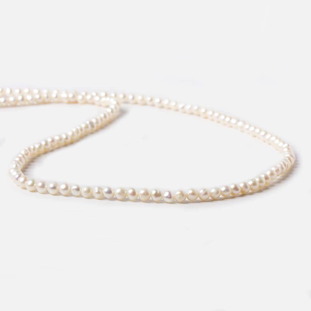 4mm Off White side drilled Baroque Freshwater Pearls 16 inch 122 pieces (ONLINE ORDER ONLY)