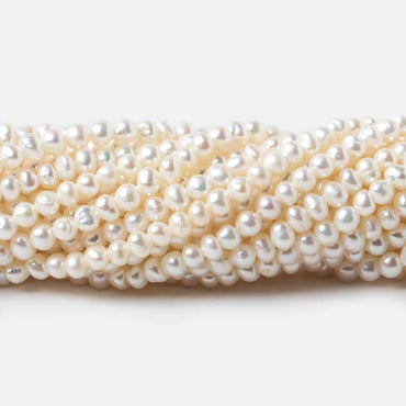 4mm Off White side drilled Baroque Freshwater Pearls 16 inch 122 pieces (ONLINE ORDER ONLY)