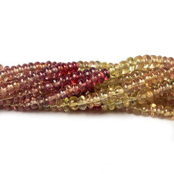 4mm Orange and Yellow Sapphire Plain Rondelle Beads 18 inch 200 pieces (ONLINE ORDER ONLY)