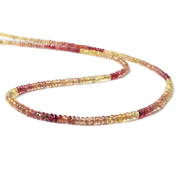 4mm Orange and Yellow Sapphire Plain Rondelle Beads 18 inch 200 pieces (ONLINE ORDER ONLY)