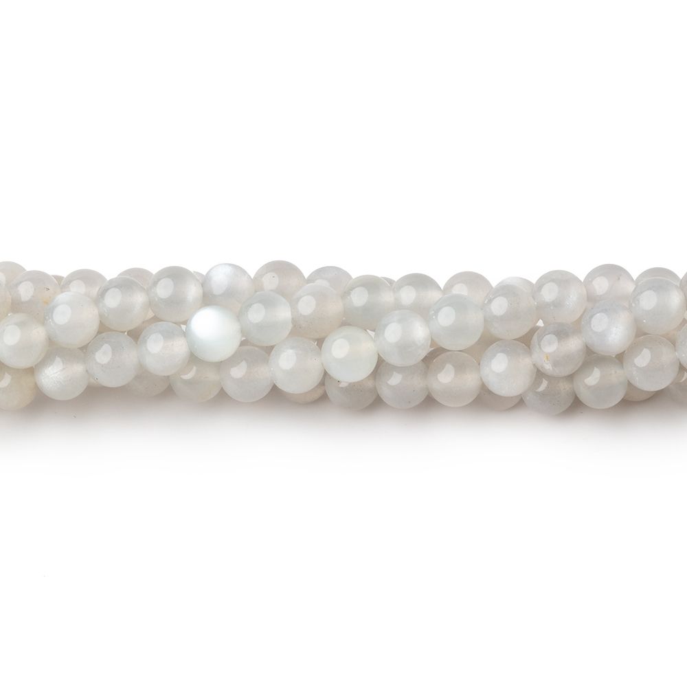 4mm Pale Grey Moonstone Plain Rounds 16 inch 100 Beads (ONLINE ORDER ONLY)