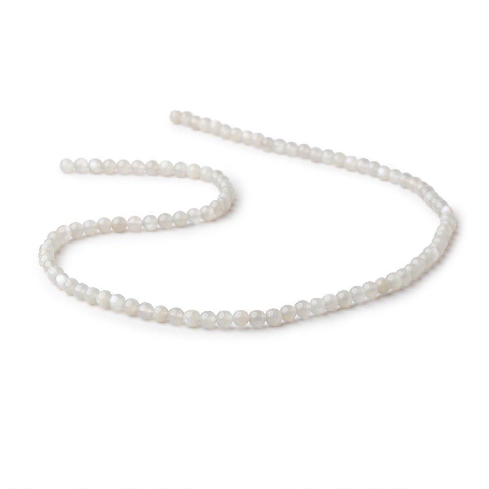 4mm Pale Grey Moonstone Plain Rounds 16 inch 100 Beads (ONLINE ORDER ONLY)