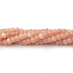 4mm Peach Moonstone Plain Rondelles 16 inch 135 Beads (ONLINE ORDER ONLY)