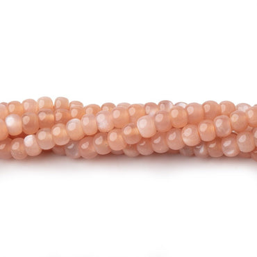4mm Peach Moonstone Plain Rondelles 16 inch 135 Beads (ONLINE ORDER ONLY)