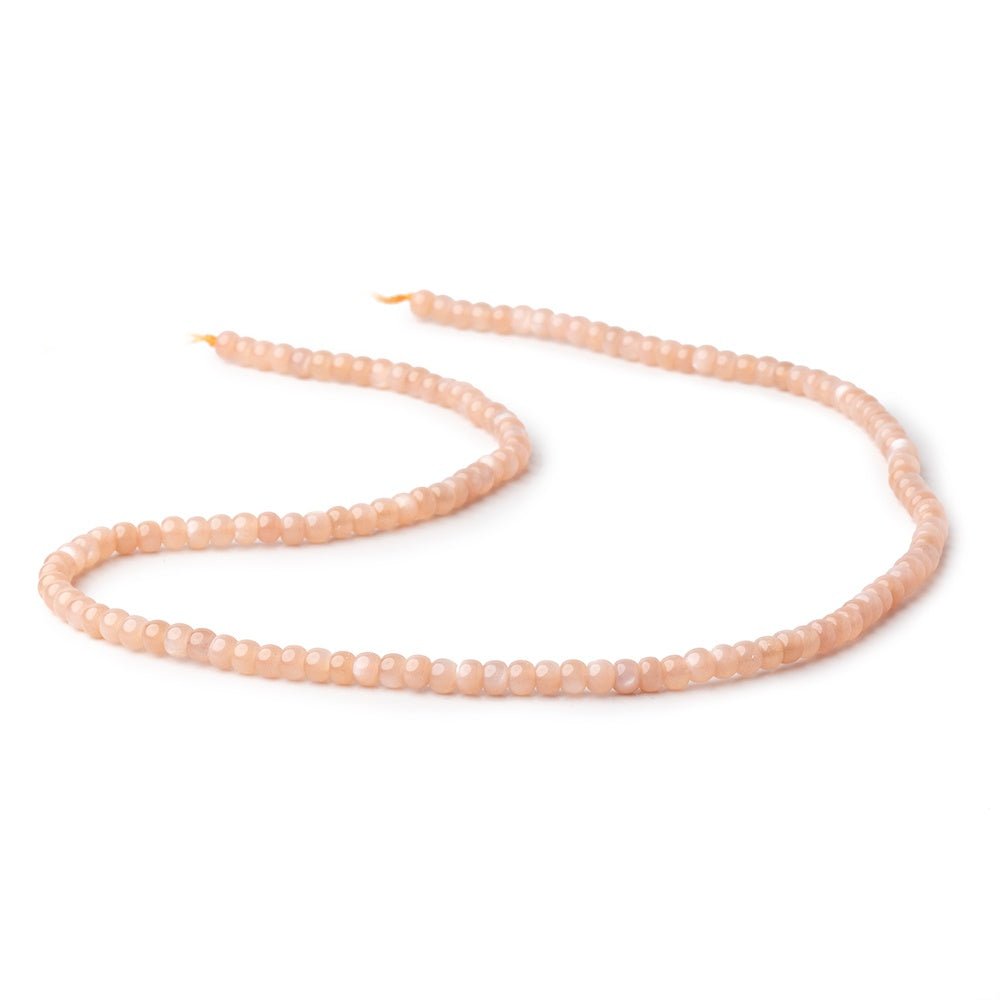 4mm Peach Moonstone Plain Rondelles 16 inch 135 Beads (ONLINE ORDER ONLY)