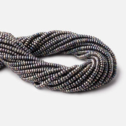 4mm Peacock Center Drill Button Freshwater Pearls 15 inch 142 beads AA (ONLINE ORDER ONLY)