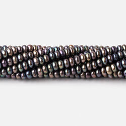 4mm Peacock Center Drill Button Freshwater Pearls 15 inch 142 beads AA (ONLINE ORDER ONLY)