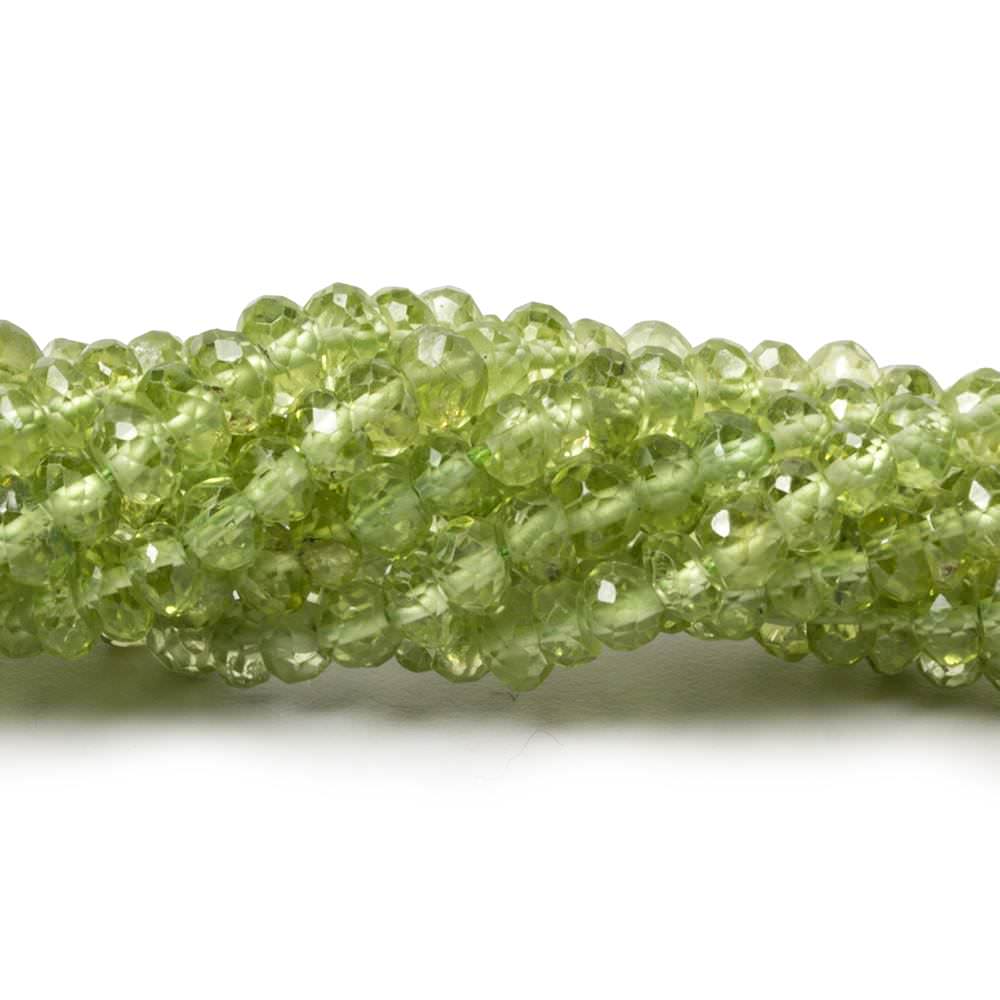 4mm Peridot Faceted Rondelle 14 inch 150 pieces (ONLINE ORDER ONLY)