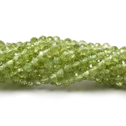 4mm Peridot Faceted Rondelle 14 inch 150 pieces (ONLINE ORDER ONLY)