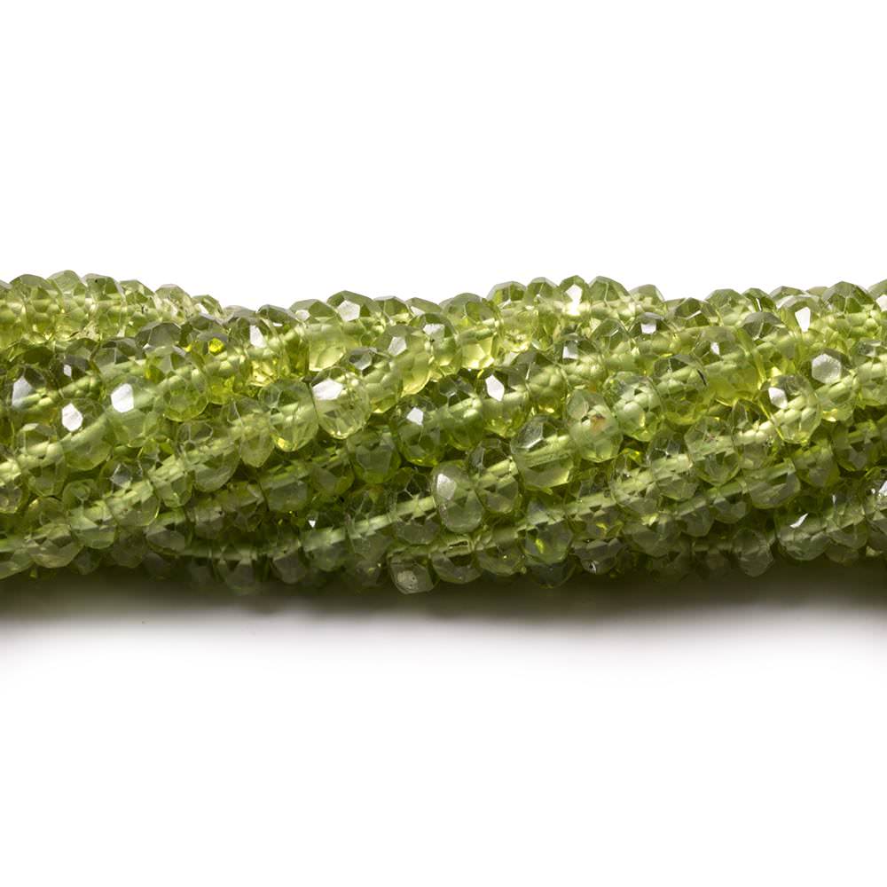 4mm Peridot Faceted Rondelle Beads 13 inch 120 pieces (ONLINE ORDER ONLY)