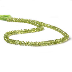4mm Peridot Faceted Rondelle Beads 13 inch 120 pieces (ONLINE ORDER ONLY)