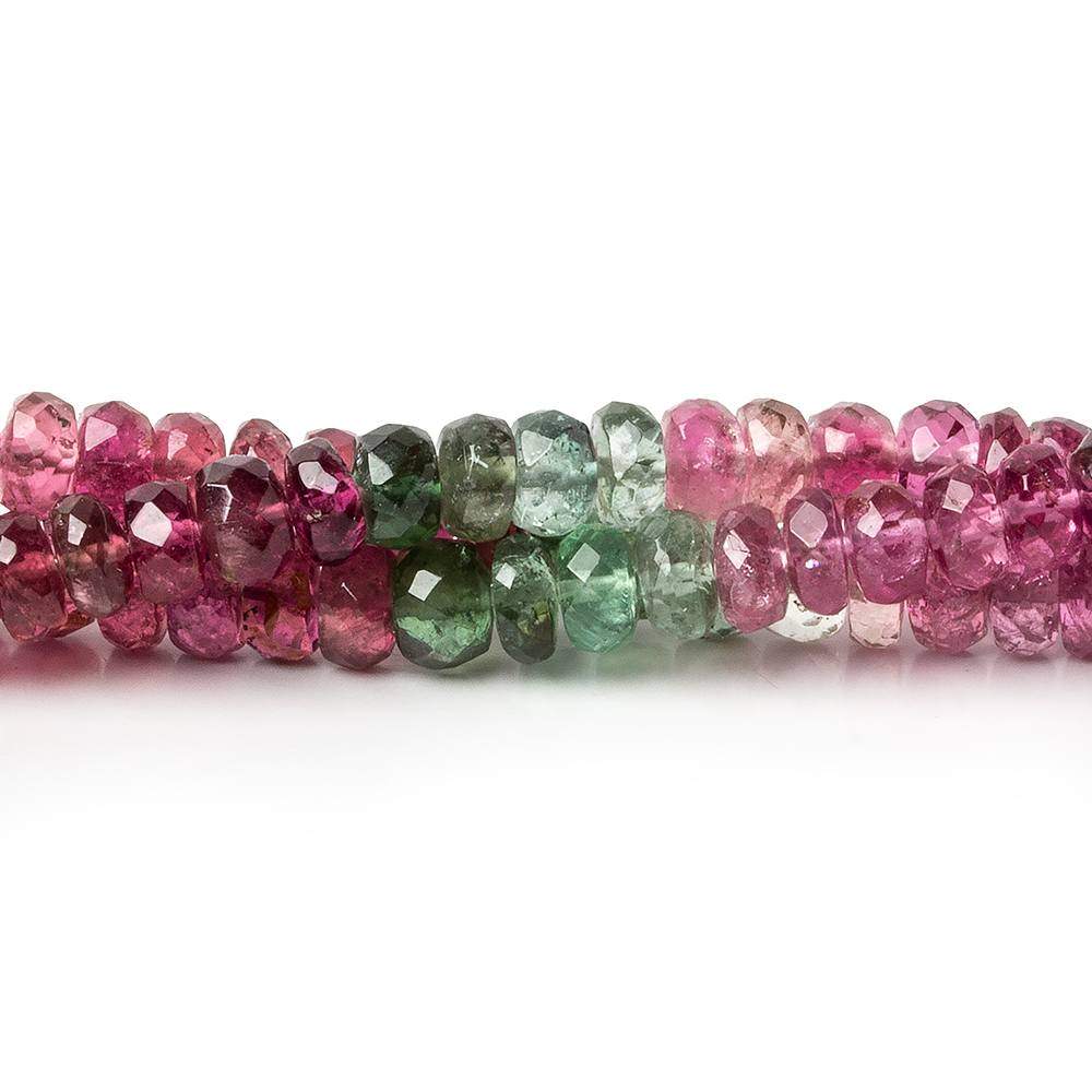4mm Pink and Green Tourmaline Faceted Rondelle Beads 14 inch 130 pcs (ONLINE ORDER ONLY)