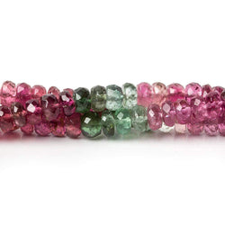 4mm Pink and Green Tourmaline Faceted Rondelle Beads 14 inch 130 pcs (ONLINE ORDER ONLY)
