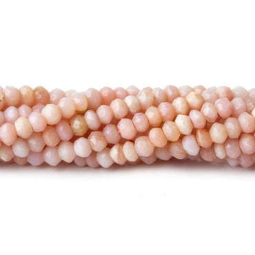 4mm Pink Peruvian Opal faceted rondelle beads 13 inch 125 pieces (ONLINE ORDER ONLY)