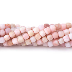 4mm Pink Peruvian Opal Micro Faceted Cube Beads 12 inch 75 pieces (ONLINE ORDER ONLY)