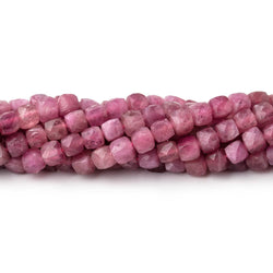 4mm Pink Tourmaline Micro Faceted Cube Beads 12 inch 80 pieces (ONLINE ORDER ONLY)