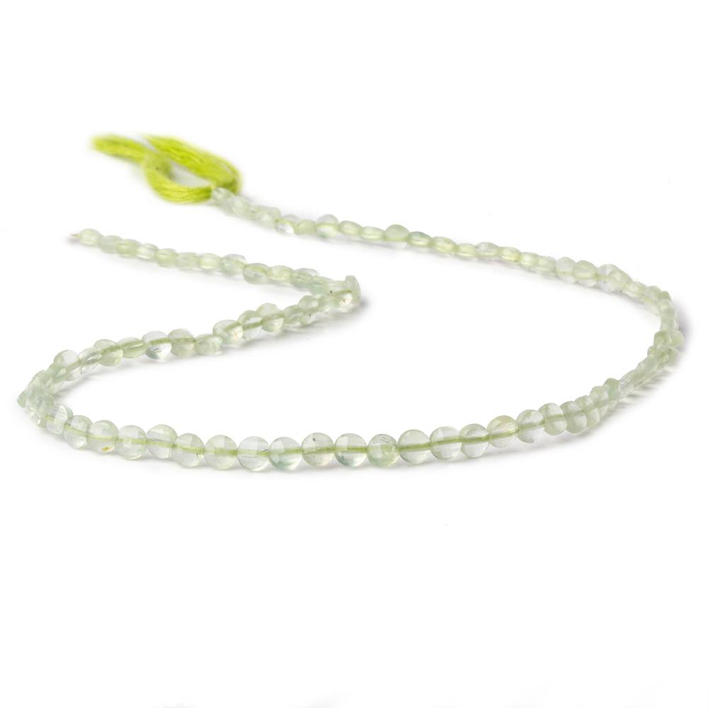 4mm Prehnite checkerboard calibrated faceted coins 12.5 inch 85 beads AAA (ONLINE ORDER ONLY)