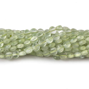 4mm Prehnite checkerboard calibrated faceted coins 12.5 inch 85 beads AAA (ONLINE ORDER ONLY)