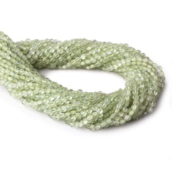 4mm Prehnite checkerboard calibrated faceted coins 12.5 inch 85 beads AAA (ONLINE ORDER ONLY)