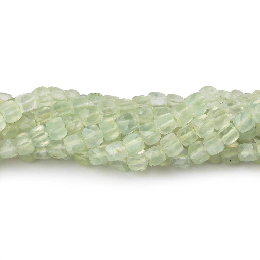 4mm Prehnite Micro Faceted Cube Beads 12 inch 80 pieces (ONLINE ORDER ONLY)