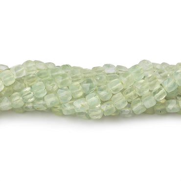 4mm Prehnite Micro Faceted Cube Beads 12 inch 80 pieces (ONLINE ORDER ONLY)