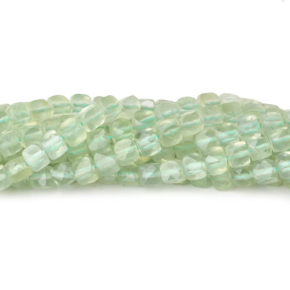 4mm Prehnite micro faceted cubes 12 inch 80 beads (ONLINE ORDER ONLY)