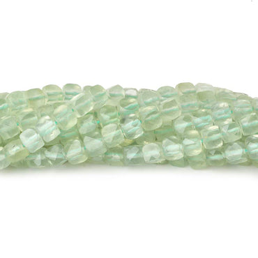 4mm Prehnite micro faceted cubes 12 inch 80 beads (ONLINE ORDER ONLY)