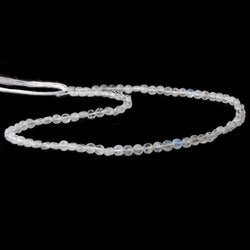 4mm Rainbow Moonstone checkerboard calibrated faceted coins 12.5 inch 85 beads AAA (ONLINE ORDER ONLY)