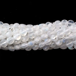 4mm Rainbow Moonstone checkerboard calibrated faceted coins 12.5 inch 85 beads AAA (ONLINE ORDER ONLY)