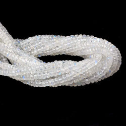 4mm Rainbow Moonstone Faceted Rondelle Beads 10 inch 105 beads AAA (ONLINE ORDER ONLY)