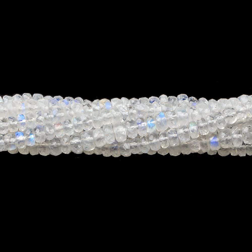 4mm Rainbow Moonstone Faceted Rondelle Beads 10 inch 105 beads AAA (ONLINE ORDER ONLY)