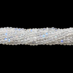 4mm Rainbow Moonstone Faceted Rondelle Beads 10 inch 105 beads AAA (ONLINE ORDER ONLY)