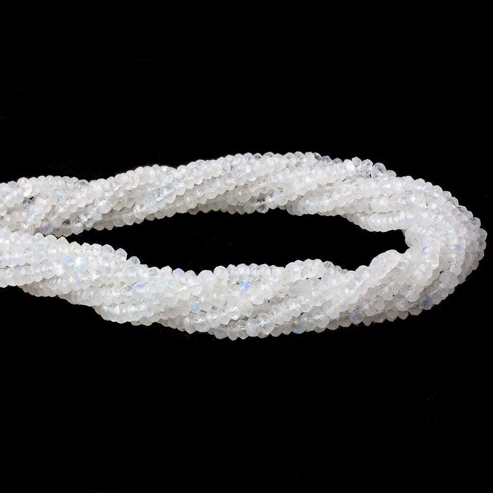 4mm Rainbow Moonstone Faceted Rondelle Beads 14 inch 110 pieces (ONLINE ORDER ONLY)