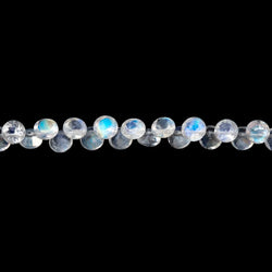 4mm Rainbow Moonstone Pavilion Faceted Coin Beads 7 inch 66 pieces AAA (ONLINE ORDER ONLY)