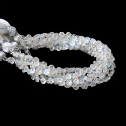 4mm Rainbow Moonstone Pavilion Faceted Coin Beads 7 inch 66 pieces AAA (ONLINE ORDER ONLY)
