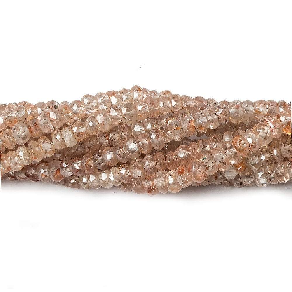4mm Rose and Champagne Zircon Faceted Rondelle Beads 14 inch 180 pieces (ONLINE ORDER ONLY)
