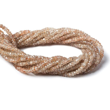 4mm Rose and Champagne Zircon Faceted Rondelle Beads 14 inch 180 pieces (ONLINE ORDER ONLY)