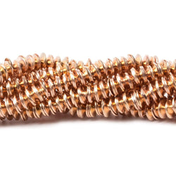 4mm Rose Gold plated Copper plain Bead Cap 8 inch 228 pieces (ONLINE ORDER ONLY)