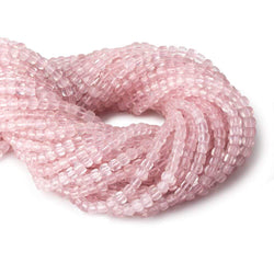 4mm Rose Quartz micro faceted cubes 12 inch 80 beads (ONLINE ORDER ONLY)