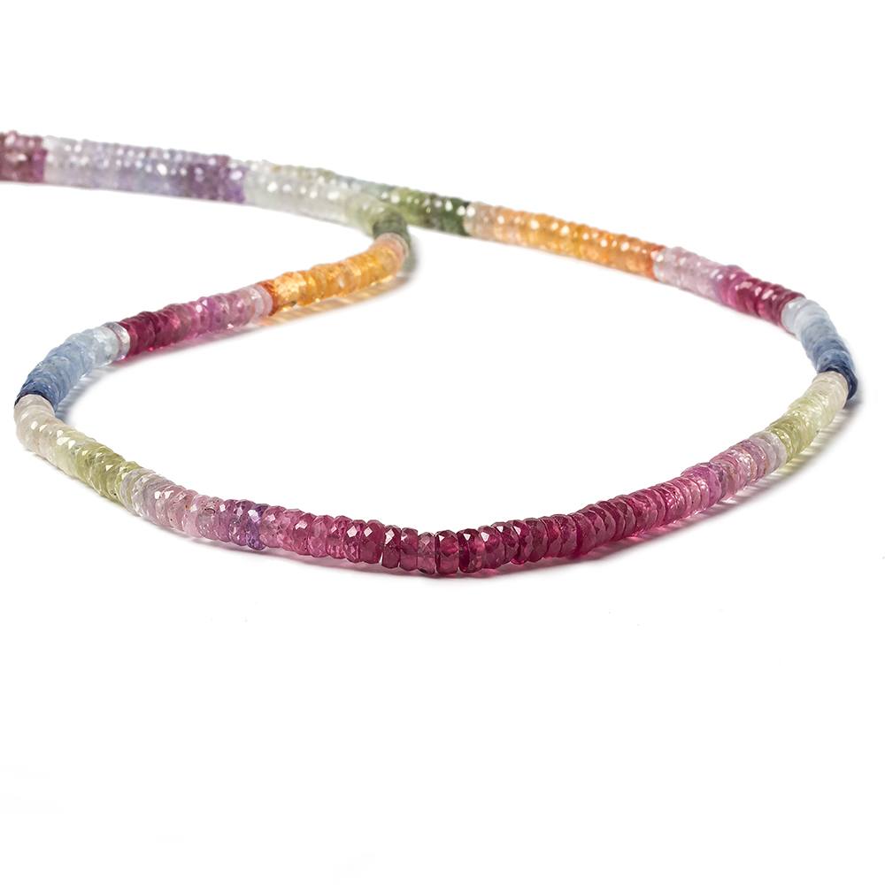 4mm Ruby & Fancy Sapphire faceted rondelle beads 18 inch 325 pieces AA (ONLINE ORDER ONLY)