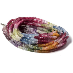4mm Ruby & Fancy Sapphire faceted rondelle beads 18 inch 325 pieces AA (ONLINE ORDER ONLY)